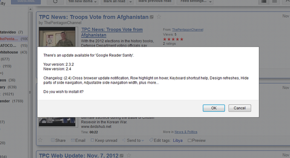 Google Reader Sanity Updater